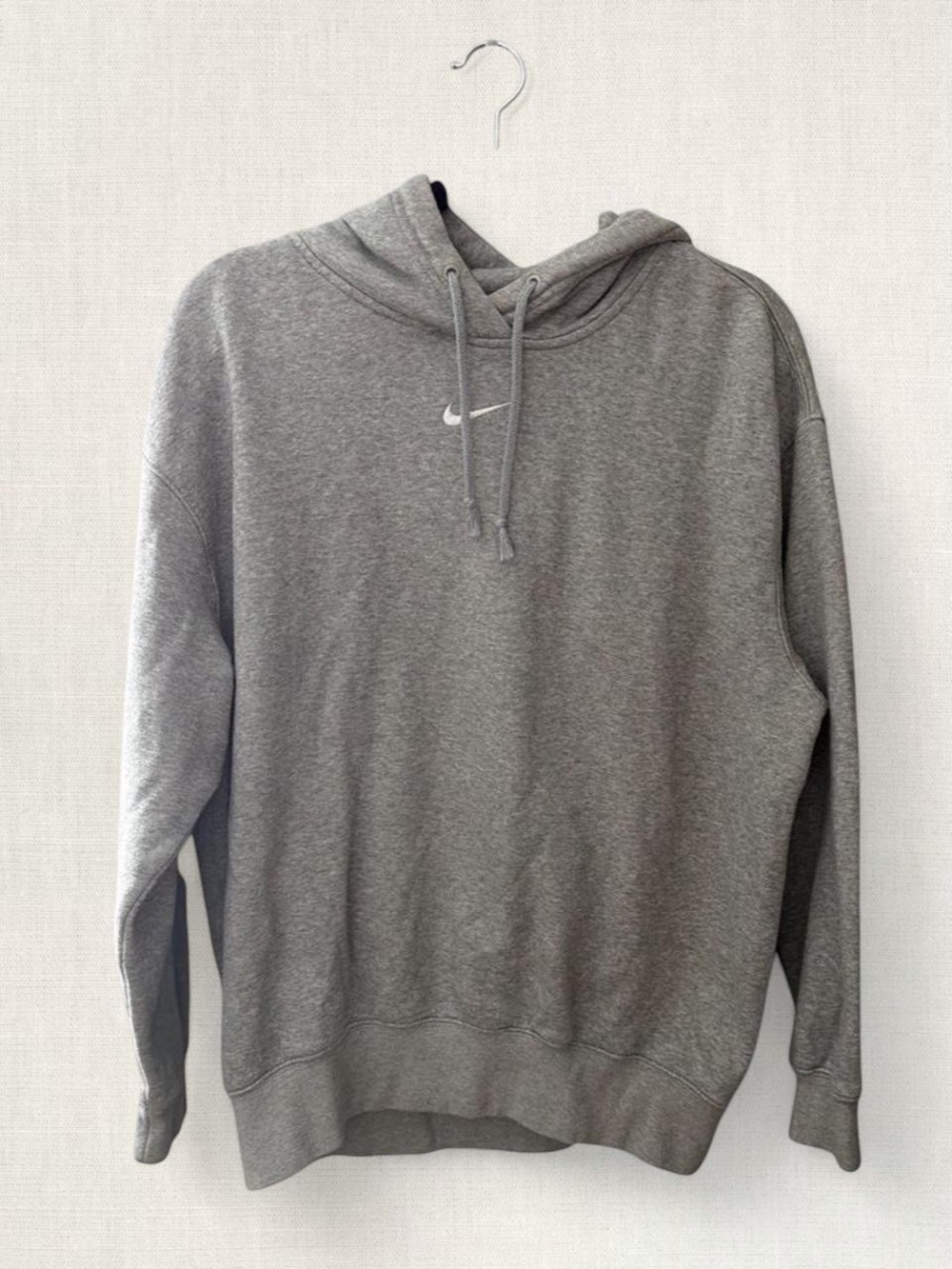 Nike Gray Hooded Sweatshirt with Small Swoosh